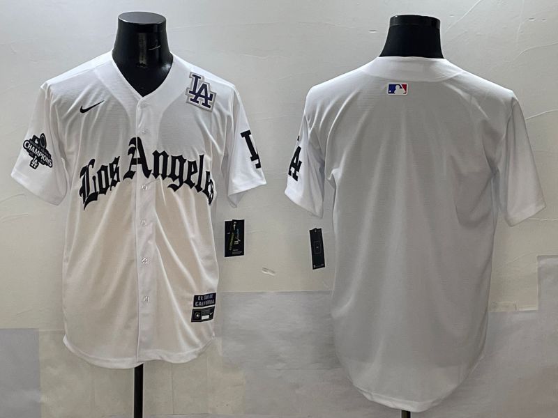 Men Los Angeles Dodgers Blank White Five generations Joint Name 2025 Nike MLB Jersey style 39